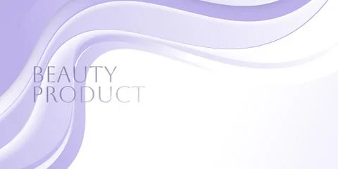 Abstract Background with White and Purple Wave Shapes for Banner Stock Illustration