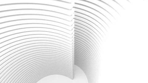 Abstract background white arch structure,curved structure,3d rendering Stock Illustration