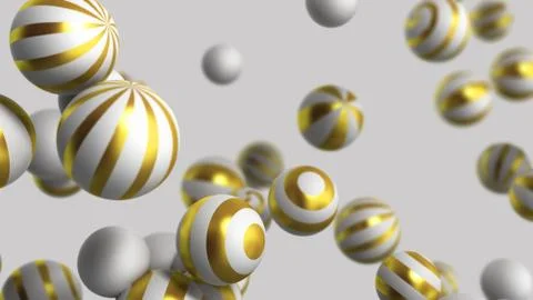 Abstract background white balls on a white background 3d render Illustrazione stock
