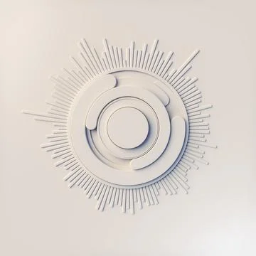Abstract background with a white circle in the center. 3d render illustration Stock Illustration