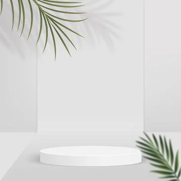 Abstract background with white color geometric 3d podiums. Vector illustratio Stock Illustration