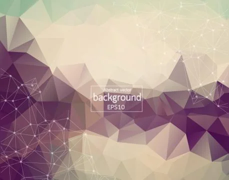 Abstract background. White dots connected with lines on trendy background Stock Illustration