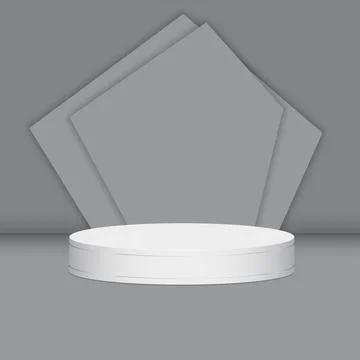 Abstract background with white empty podium for product display or awards. 3d Stock Illustration