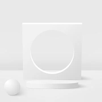 Abstract background with white geometric 3d podiums. Vector illustration Stock Illustration