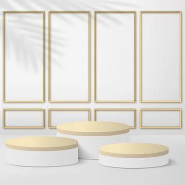 Abstract background with white geometric 3d podiums. Vector illustration. Stock Illustration