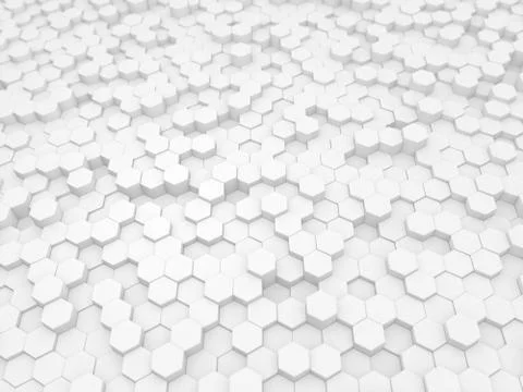 Abstract background of white geometric hexagons. Stock Illustration