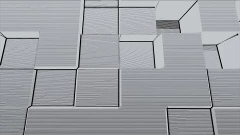 Abstract background of White geometric surface. Computer generated seamless loop Stock Illustration