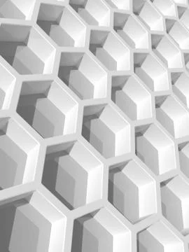 Abstract background with white honeycomb structure. 3d render illustration 스톡 일러스트