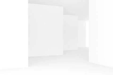 Abstract background of white interior design. 3D rendering. Stock Illustration