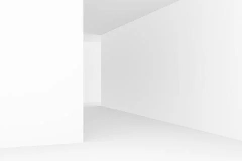 Abstract background of white interior design. 3D rendering. Stock Illustration