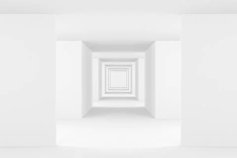 Abstract background of white interior design. 3D rendering. Stock Illustration