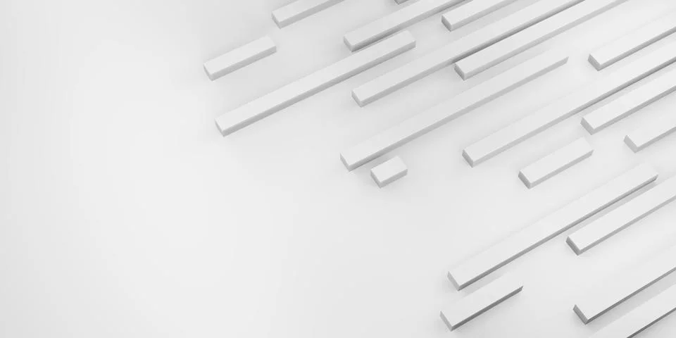 Abstract background White matt square bars On white background 3d illustratio Stock Illustration