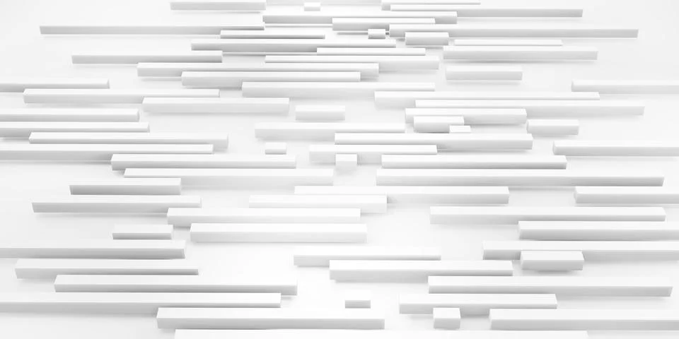 Abstract background White matt square bars On white background 3d illustratio Stock Illustration
