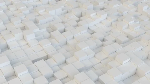 Abstract background with white moving cubic surface Stock Footage 128363055