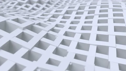 Abstract background with white moving cubic surface. Stock Footage 131627766