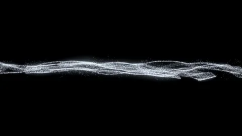 Abstract background. White particle animation seamless loop on black background. Stock Footage 265125426