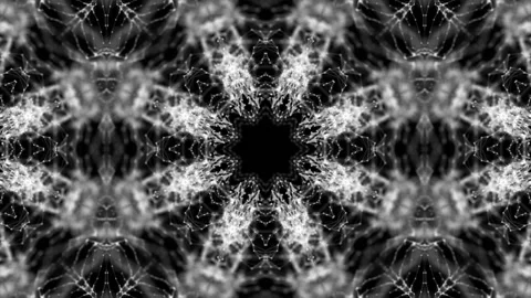 Abstract background of white particles on a black background. kaleidoscope backg Stock Footage 94063575