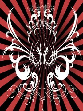 Abstract background white pattern on red Stock Illustration