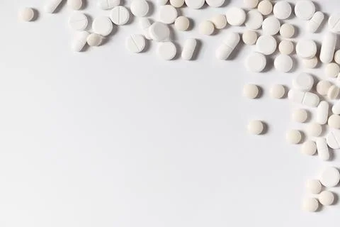 Abstract background of white pills Stock Photos