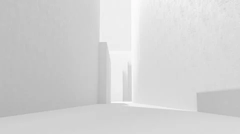 Abstract background. White room square shape overlapping. Minimal idea. Stock Illustration