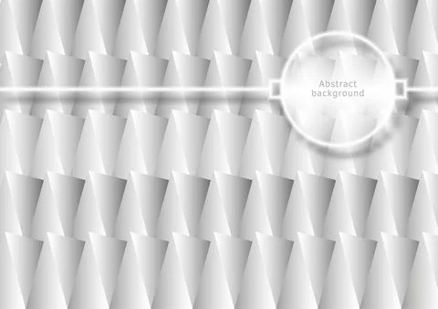 Abstract background, White Triangle vector, with circle frame, illustration E Stock Illustration