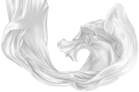 Abstract background of white wavy silk or satin. 3d rendering image. Stock Illustration