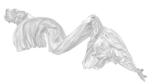 Abstract background of white wavy silk or satin. 3d rendering image. Stock Illustration