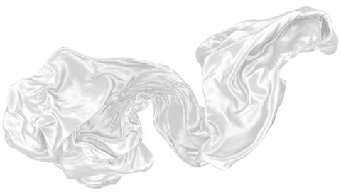 Abstract background of white wavy silk or satin. 3d rendering image. Stock Illustration