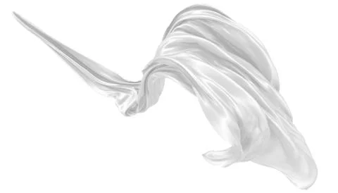 Abstract background of white wavy silk or satin. 3d rendering image. Stock Illustration