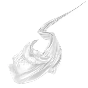 Abstract background of white wavy silk or satin. 3d rendering image. Stock Illustration