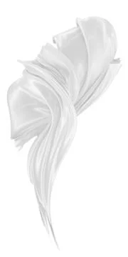 Abstract background of white wavy silk or satin. 3d rendering image. Stock Illustration