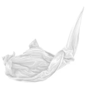 Abstract background of white wavy silk or satin. 3d rendering image. Stock-Illustration