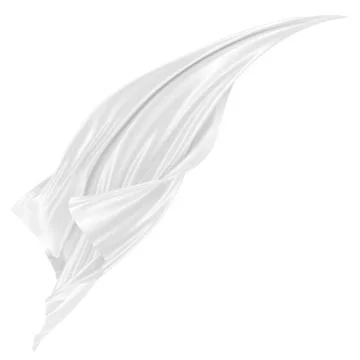 Abstract background of white wavy silk or satin. 3d rendering image. Stock Illustration