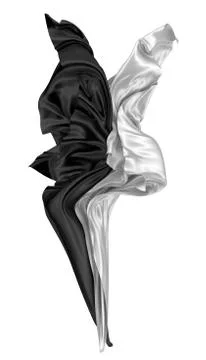 Abstract background of white wavy silk or satin. 3d rendering image. 스톡 일러스트
