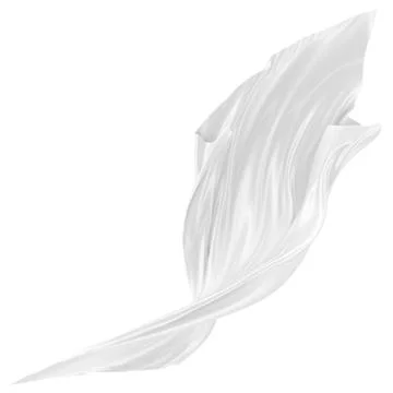 Abstract background of white wavy silk or satin. 3d rendering image. Stock Illustration