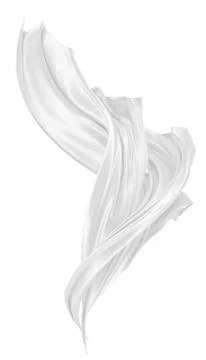 Abstract background of white wavy silk or satin. 3d rendering image. Stock Illustration