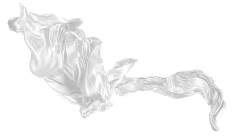 Abstract background of white wavy silk or satin. 3d rendering image. Stock Illustration
