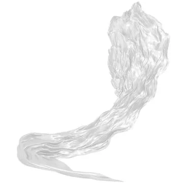 Abstract background of white wavy silk or satin with metal stripes. 3d render Stock Illustration