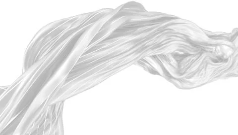 Abstract background of white wavy silk or satin with metal stripes. 3d render Stock Illustration
