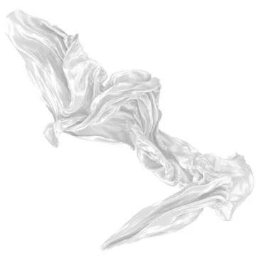 Abstract background of white wavy silk or satin. 3d rendering image. Stock Illustration