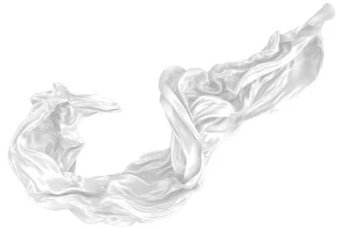 Abstract background of white wavy silk or satin. 3d rendering image. Stock Illustration
