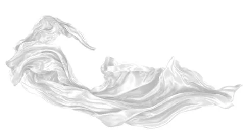Abstract background of white wavy silk or satin. 3d rendering image. Stock Illustration
