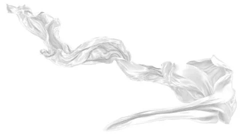 Abstract background of white wavy silk or satin. 3d rendering image. Stock Illustration