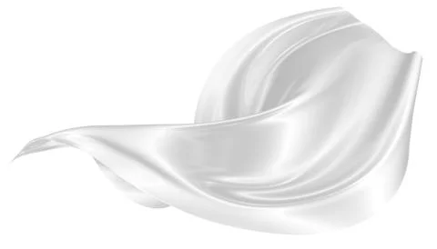 Abstract background of white wavy silk or satin. 3d rendering image. Stock Illustration