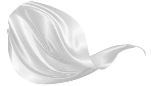 Abstract background of white wavy silk or satin. 3d rendering image. Stock Illustration