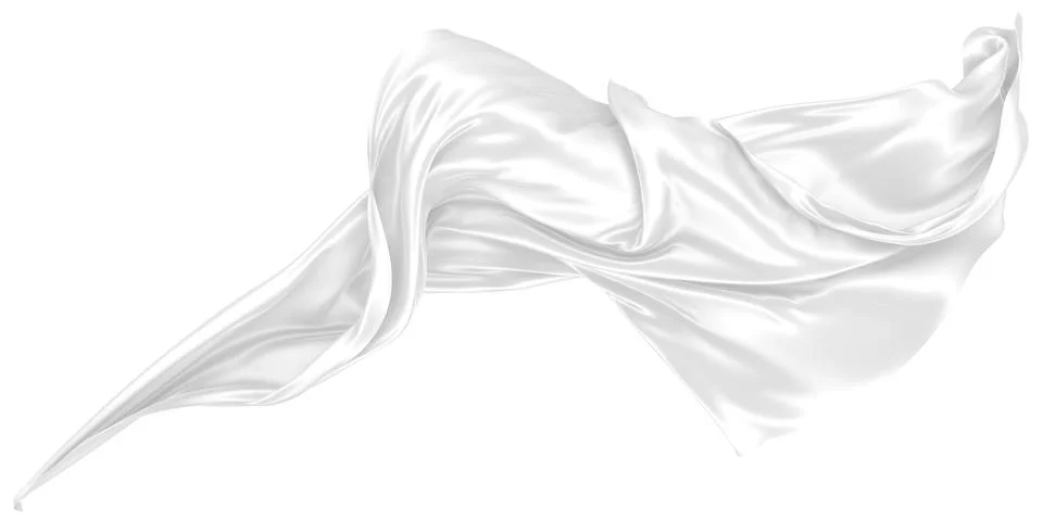 Abstract background of white wavy silk or satin. 3d rendering image. Stock Illustration