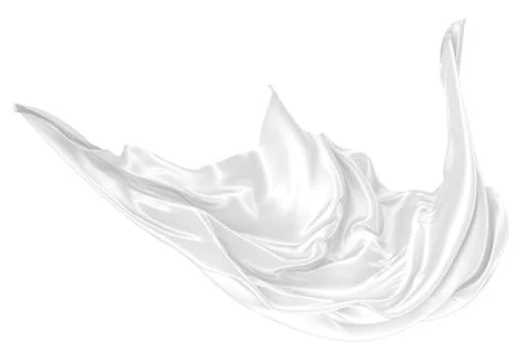 Abstract background of white wavy silk or satin. 3d rendering image. Stock Illustration