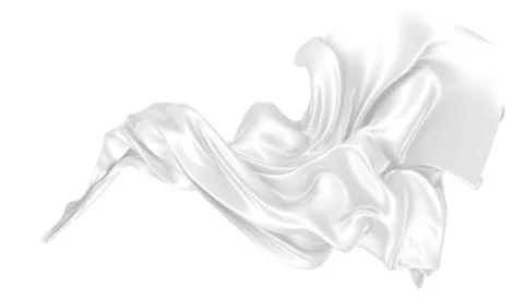 Abstract background of white wavy silk or satin. 3d rendering image. Stock Illustration
