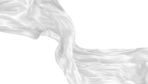 Abstract background of white wavy silk or satin. 3d rendering image. Stock Illustration