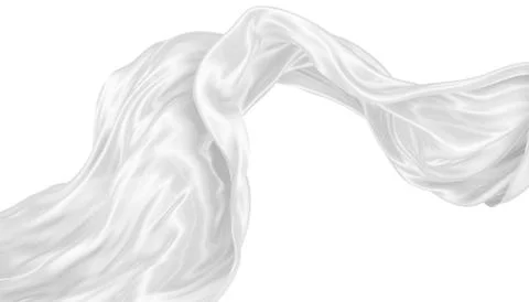 Abstract background of white wavy silk or satin. 3d rendering image. Stock Illustration